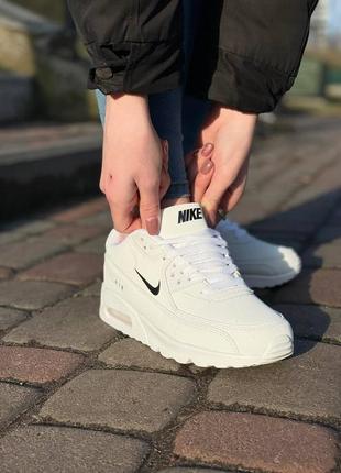 Женские кроссовки nike air max 90 белые кожаные кроссовки найк аир макс ...