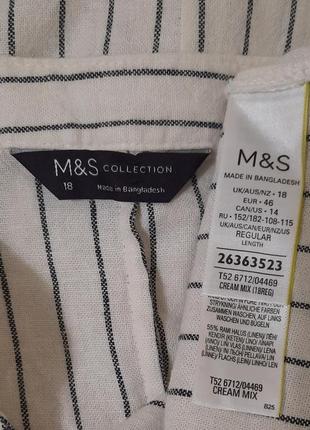 Платье marks & spencer льняное с полосатым принтом р. 18 52 54 56 лен вискоза бохо6 фото