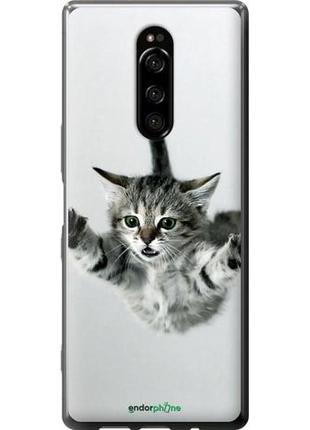 Чехол на sony xperia 1 j9110 летящий котёнок "2322u-1760-10746"