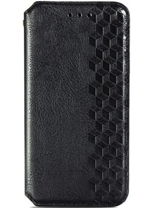 Шкіряний чохол книжка getman cubic (pu) для zte blade v2020 smart чорний, штучна шкіра, слот для візитки