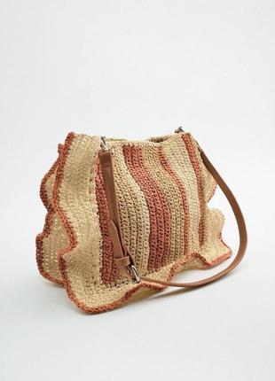 Стильная плетеная сумка zara