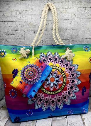 Жіноча літня сумка в етно-стилі розмір 
59х40х18 см