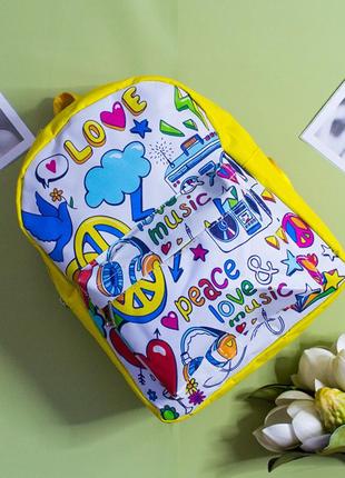 Детский рюкзак с яркими рисунками размер 27*23*114 фото
