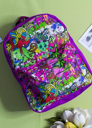 Детский рюкзак с яркими рисунками размер 27*23*1110 фото