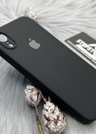 Чохол квадратний silicone case для iphone xr 6.1 із закритим низом і камерою cover full camera 360 square