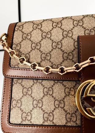 Сумочка жіноча коричнева з натуральної шкіри gucci8 фото