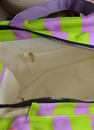 Літня сумка квадратна яскравих кольорів "аа" (зебра, зелена смужка) розмір: 39х15х30 см3 фото