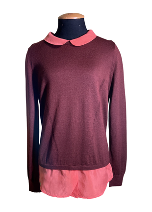 Бордовый свитер с декором limited, m/l