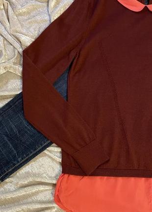 Бордовый свитер с декором limited, m/l2 фото