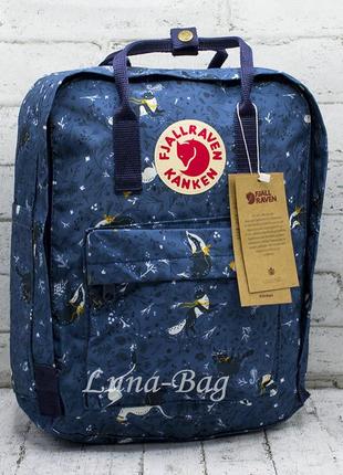 Рюкзак великий різнокольоровий kånken art синій розмір 38*28*14см