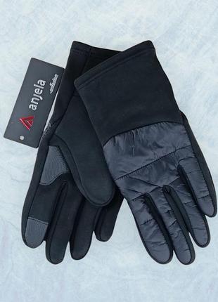 Перчатки мужские сенсорные водоотталкивающие осень-зима размер l черный