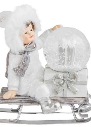 Снігова куля "білоснежна зима", куля зі снігом, декор на новий рік, новорічний декор1 фото