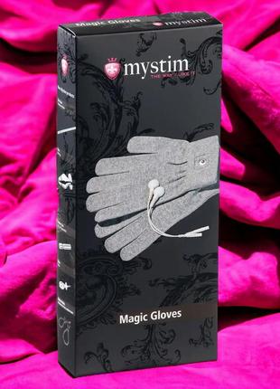 Рукавички для електростимуляції mystim magic gloves сірі