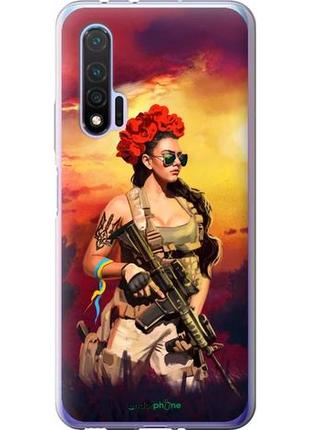 Чехол на huawei nova 6 украинка с оружием "5316u-1821-10746"