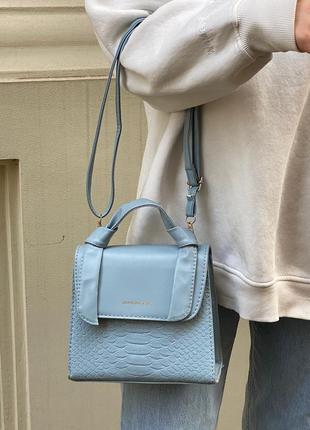 Женская сумка 8542 кросс-боди голубая7 фото