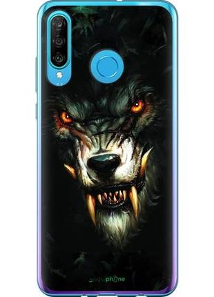 Чехол на huawei p30 lite дьявольский волк "833u-1651-10746"