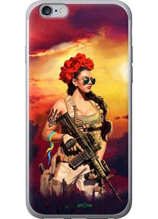 Чехол на iphone 6s plus украинка с оружием "5316u-91-10746"