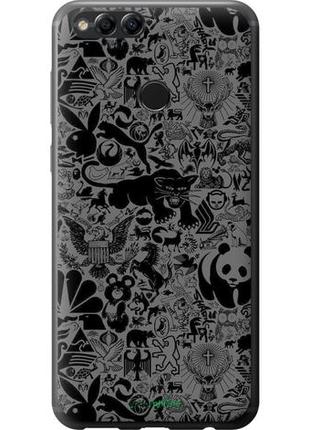 Чехол на huawei honor 7x чёрно-серый стикер бомбинг "2432u-1139-10746"