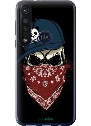 Чехол на motorola g8 plus череп в кепке "4127u-1837-10746"