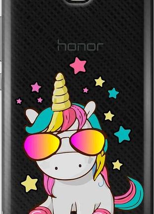 Чехол на huawei y6 pro единорог в очках "4879u-355-10746"