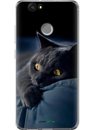 Чехол на huawei nova дымчатый кот "825u-439-10746"