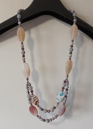 Африканський агат намисто кольє натуральний камінь компаньйони2 фото