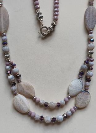 Африканський агат намисто кольє натуральний камінь компаньйони5 фото