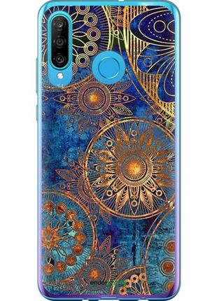 Чехол на huawei p30 lite золотой узор "678u-1651-10746"