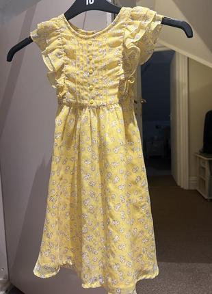 Желтое платье на девочку 4-5 лет 110 см3 фото