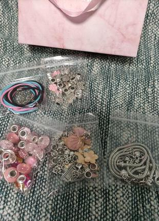 Набор для творчества девочке для создания детских шарм-браслетов