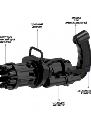 Пулемёт детский с мыльными пузырями gatling миниган wj 9509 фото