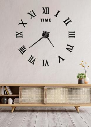 3д часы настенные, черные