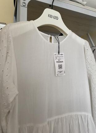 Блузка кофта рубашка из натуральной ткани оверсайз рюша волан жата ткань stradivarius4 фото