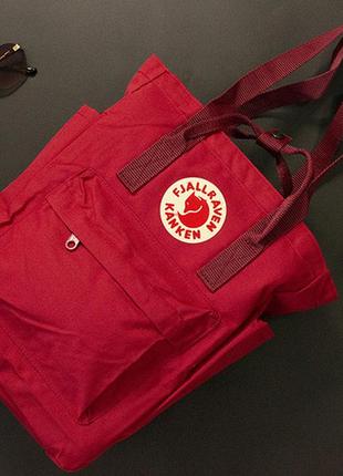 Женская сумка-рюкзак kanken бордового цвета размер 30х27х12 см