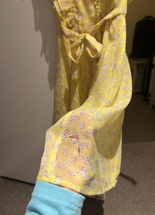 Желтое платье на девочку 4-5 лет 110 см5 фото