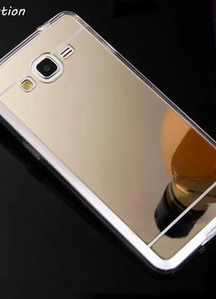 Силіконовий дзеркальний чохол на телефони samsung galaxy a3 a320 2017 дзеркало для самсунг золото захист