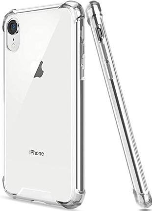 Прозрачный чехол для iphone xr ударопрочный силиконовый shockproof (бампер)1 фото