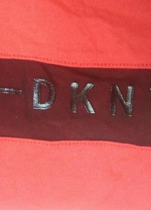 Красная футболка с прозрачными вставками dkny (не сток, не секонд)6 фото