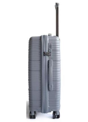 Пластиковый маленький чемодан из поликарбоната 36l horoso серый2 фото