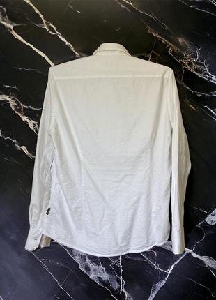 Barbour рубашка белая с нашивками на локтях l2 фото