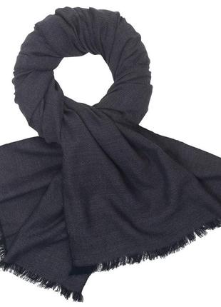 Мужской шарф 100% хлопок однотонный хлопок черный lindenmann fare110-002