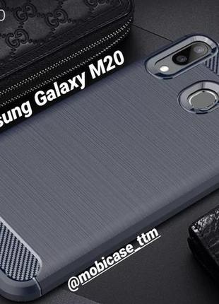 Чохол ipaky carbon для телефона samsung galaxy m20 sm-m205f захист на самсунг гелексі м20 бампер протиударний
