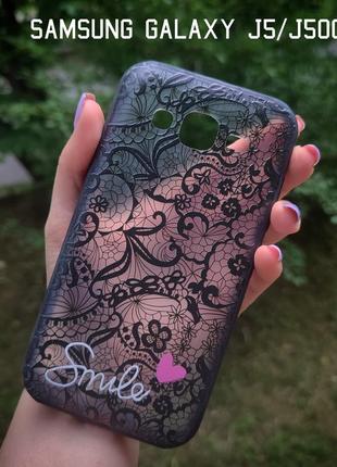 Розпродаж! силіконовий 3d чехол для телефону samsung galaxy j5 j500 2015p. на самсунг гелекси джі5 з кружевом