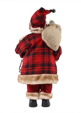 Новорічна фігурка під ялинку "санта в жилетці", 46 см, декор на новий рік, фігурка санти для новорічного декору2 фото