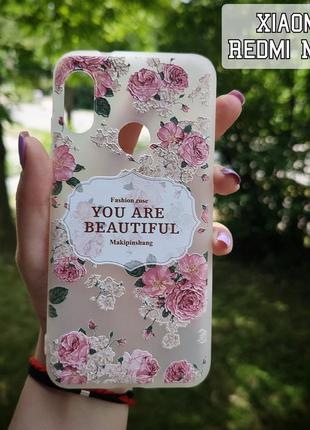 Силіконовий 3d чехол tpu для телефона xiaomi mi a2/6x чохол на сяоми ксиоми мі а2 силікон з 3d квітами