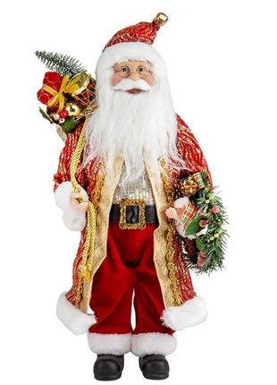 Новорічна фігурка під ялинку "санта-клаус", 46 см, декор на новий рік, фігурка санти для новорічного декору