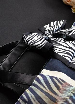 Летняя женская сумка квадратная ярких цветов fb (зебра) размер: 39х15х30 см4 фото