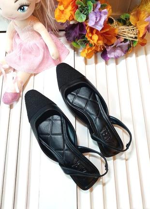 Босоніжки сандалі слингбеки чорні zara2 фото