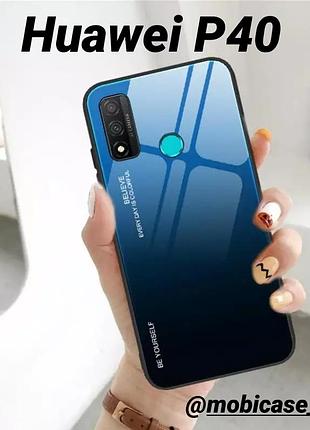 Чохол gradient для телефона huawei p40 градієнт чохол на хуаві р40 п40 скляний градієнтний бампер
