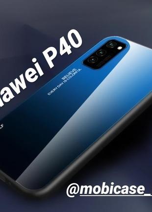 Чехол gradient для телефону huawei p40 градиент чохол на хуавей р40 п40 стеклянный градиентый бампер2 фото